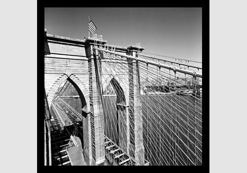 Brooklyn Bridge Brooklyn Tower Main Cables and Suspenders 1996 Brooklyn Bridge Brooklyn Tower Main Cables and Suspenders 1996
