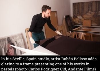 Ruben Belloso in his studio in Seville, Spain