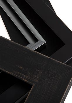 Black frames and mat boards