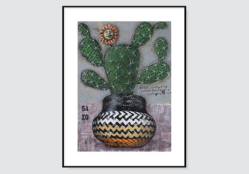 'Cactus Flower', mixed media by Toledo, Ohio based artist Al Navarre 'Cactus Flower', mixed media by Toledo, Ohio based artist Al Navarre