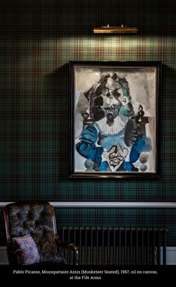 Pablo Picasso, Mousquetaire Assis (Musketeer Seated), 1967, oil on canvas, at the Fife Arms Pablo Picasso, Mousquetaire Assis (Musketeer Seated), 1967, oil on canvas, at the Fife Arms