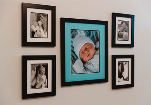 Gallery wall of baby photographs Gallery wall of baby photographs
