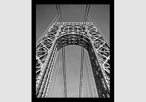 George Washington Bridge Upward View New York Tower From Center of Roadway 1996 George Washington Bridge Upward View New York Tower From Center of Roadway 1996