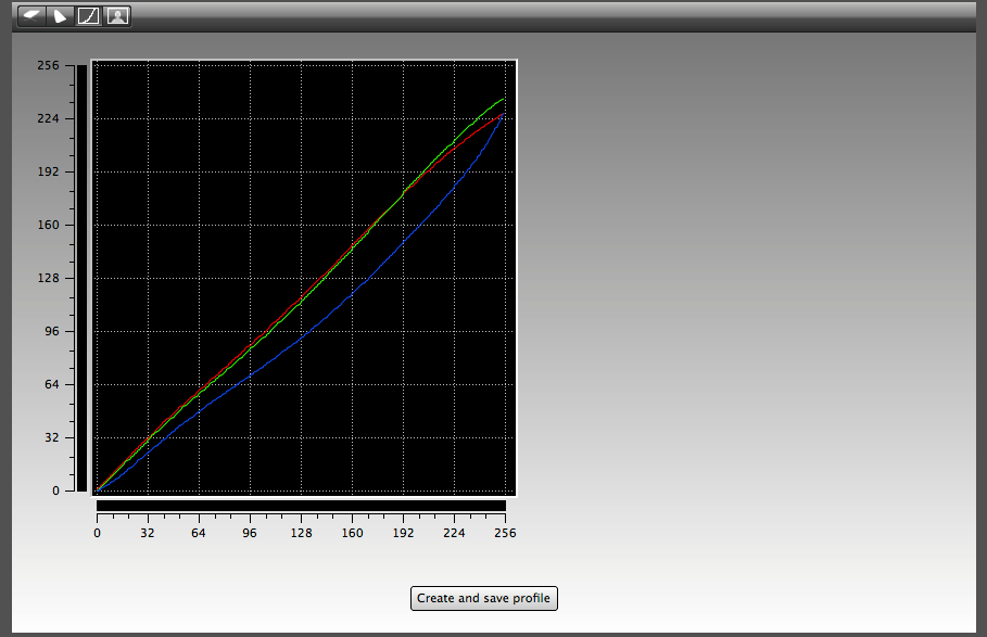 A linear curve in Colorsync Utility on Mac