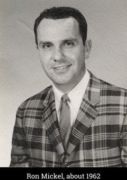 "Ron Mickel, about 1962" "Ron Mickel, about 1962"