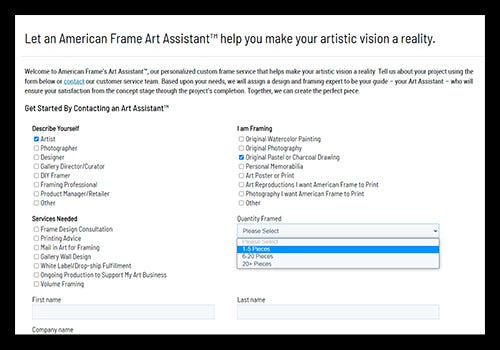 Use American Frame's exclusive ArtAssistant service for help with your next custom framing project Use American Frame's exclusive ArtAssistant service for help with your next custom framing project