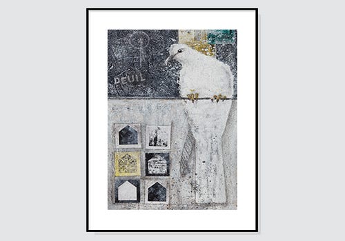 Mixed media by Al Navarre titled 'The Dove' Mixed media by Al Navarre titled 'The Dove'