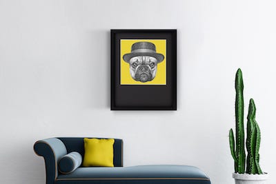 Tone on tone, a black frame and a black matboard Tone on tone, a black frame and a black matboard