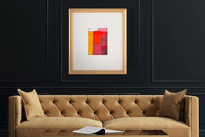Traditional glam, a gold frame with a white mat Traditional glam, a gold frame with a white mat