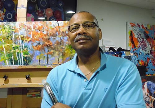 Aaron Bivins in his studio Aaron Bivins in his studio