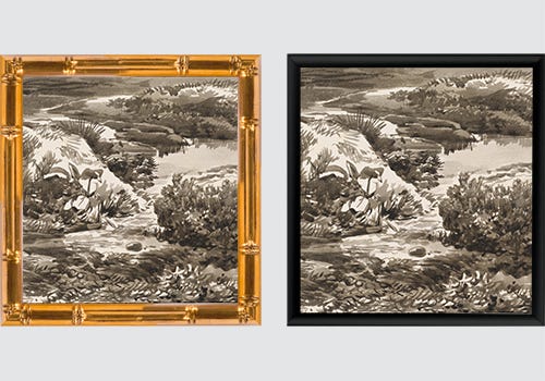 Keep your frame simple when selling your artwork online as a busy frame could overpower it Keep your frame simple when selling your artwork online as a busy frame could overpower it