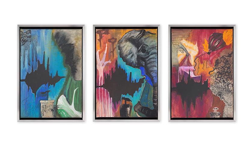 A triptych is three related pieces of art hanging together as one piece