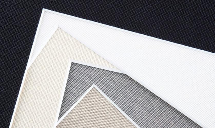 Linen mat boards add texture to your custom frame treatment.
