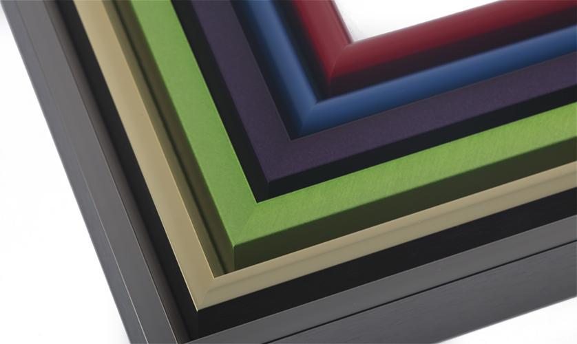 Nielsen custom metal frames are offered in a variety of colors