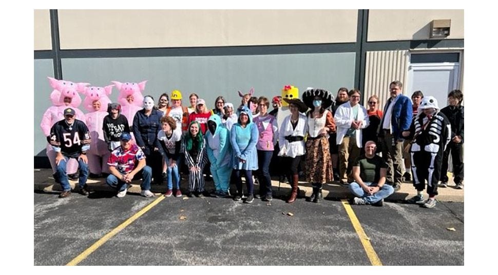 The American Frame team after enjoying their annual Halloween party