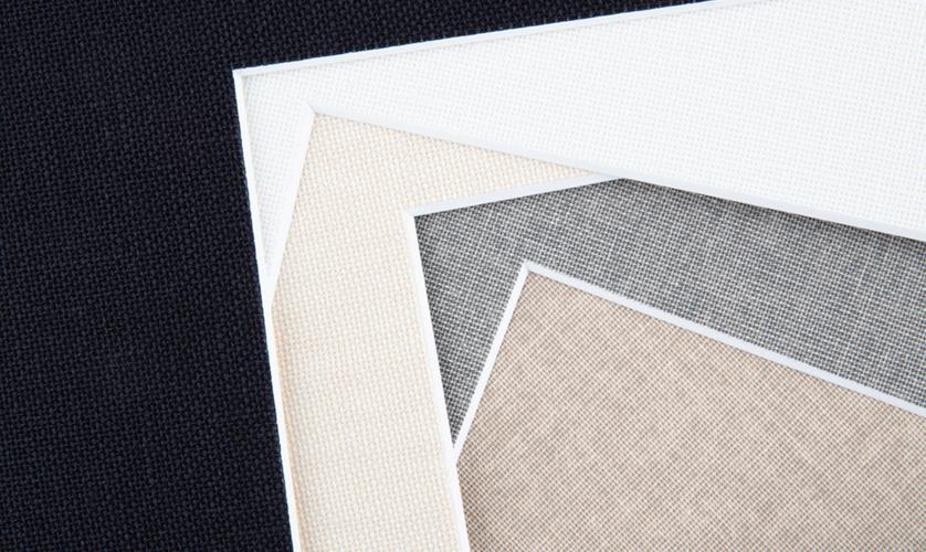 Linen mat boards add texture to your custom frame treatment