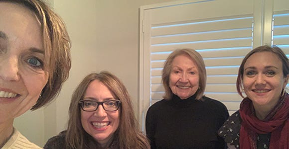 Artist Elaine Mickel along with her two daughters and grand-daughter Artist Elaine Mickel along with her two daughters and grand-daughter