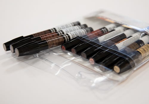 The nine markers included in the Picture Frame Touch-Up Kit The nine markers included in the Picture Frame Touch-Up Kit