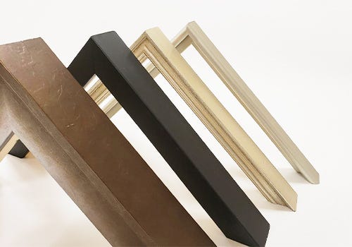 Metal and wood frame corner samples Metal and wood frame corner samples