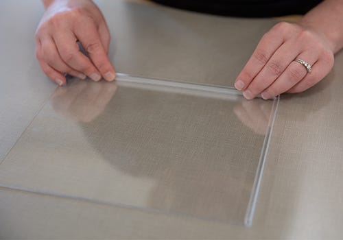 Placing the spacers on a piece of acrylic Placing the spacers on a piece of acrylic
