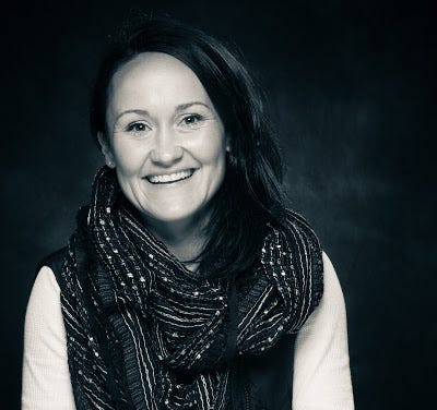A black and white photo of Stephanie Prechter A black and white photo of Stephanie Prechter