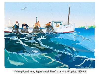 "Fishing Pound Nets, Rappahanock River" "Fishing Pound Nets, Rappahanock River"