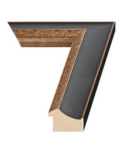 Black with Gold Leaf Wood Picture Frame