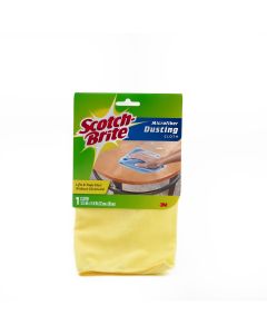 Scotch-Brite reusable and washable microfiber dusting cloth lifts dust and fingerprints.