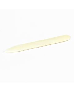 8" long burnishing bone used to smooth rough-cuts on mat board edges and hides overcuts at its corners. 