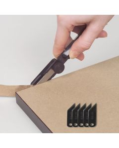 Right or left-handed dust cover trimmer designed for easy, right-to-the-edge trims of dust covers. 