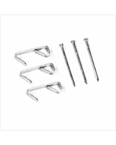 Picture hanging hook package contains three nails and three hooks that are rated to 30 lbs.