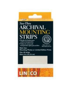 Lineco see-thru archival mounting strips are a hingeless, archival and reversible mounting method for artwork and photographs.