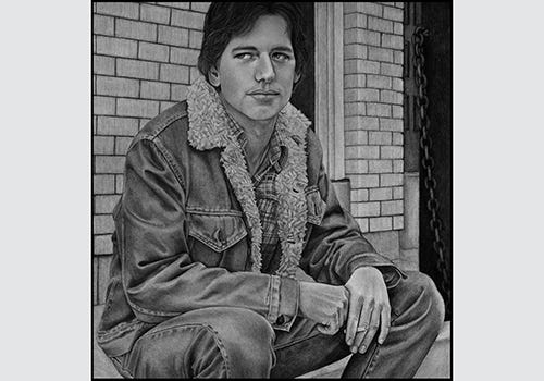 Nick on High Street, 32" x 34" Charcoal by Debra Buchanan Nick on High Street, 32" x 34" Charcoal by Debra Buchanan