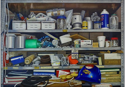 Story of a Man, Chapter 7: The Collection, 30" x 21.5" Oil by Debra Buchanan Story of a Man, Chapter 7: The Collection, 30" x 21.5" Oil by Debra Buchanan