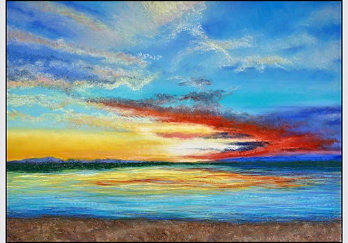 Lake Erie Sunrise, 25" x 35" Pastel Lake Erie Sunrise, 25" x 35" Pastel