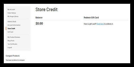View your store credits in your account View your store credits in your account