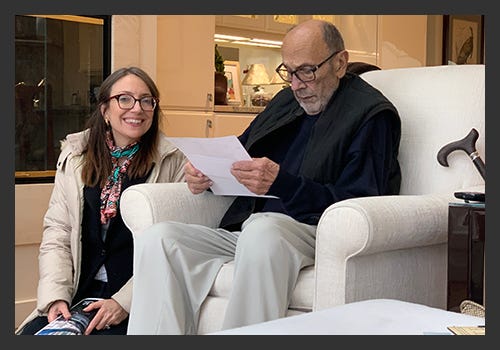 My sister Dana, reviewing documents with our dad, as he mentored through his final days. My sister Dana, reviewing documents with our dad, as he mentored through his final days.
