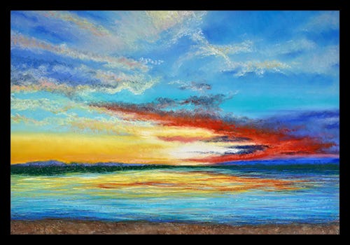 Lake Erie Sunrise, 25" x 35" Pastel by Debra Buchanan Lake Erie Sunrise, 25" x 35" Pastel by Debra Buchanan