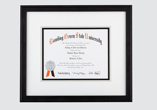 Frame your diploma and display it proudly Frame your diploma and display it proudly