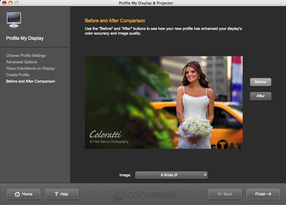 Before and after comparison screen Before and after comparison screen