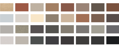 Neutral color swatches in our current mat board line