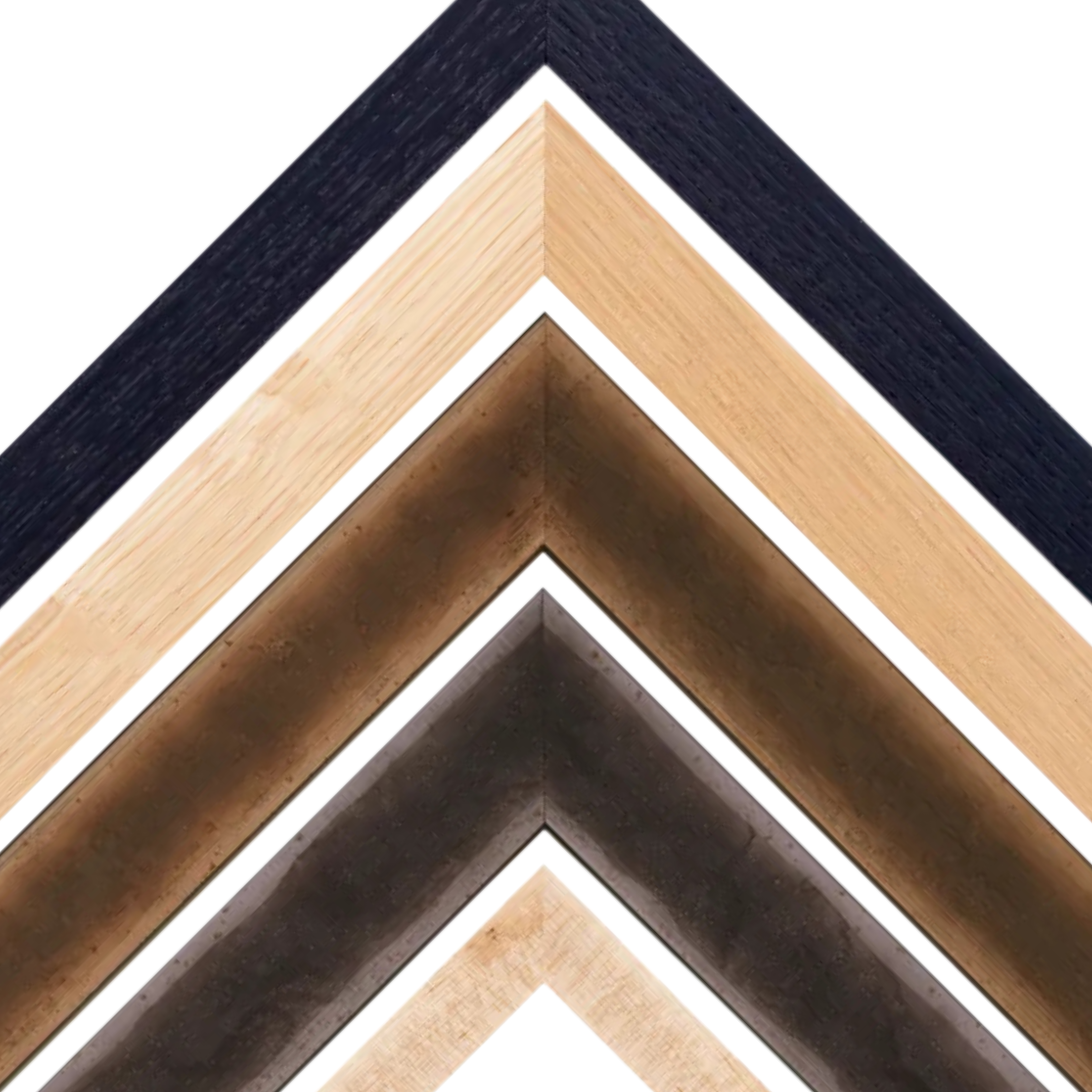 Soft finish wood picture frames