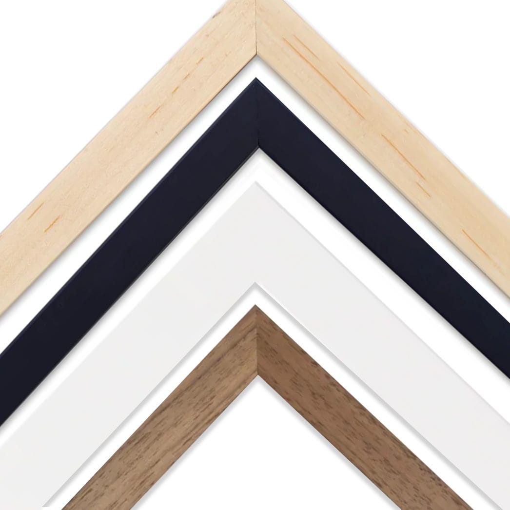 Simple shaped custom wood picture frames