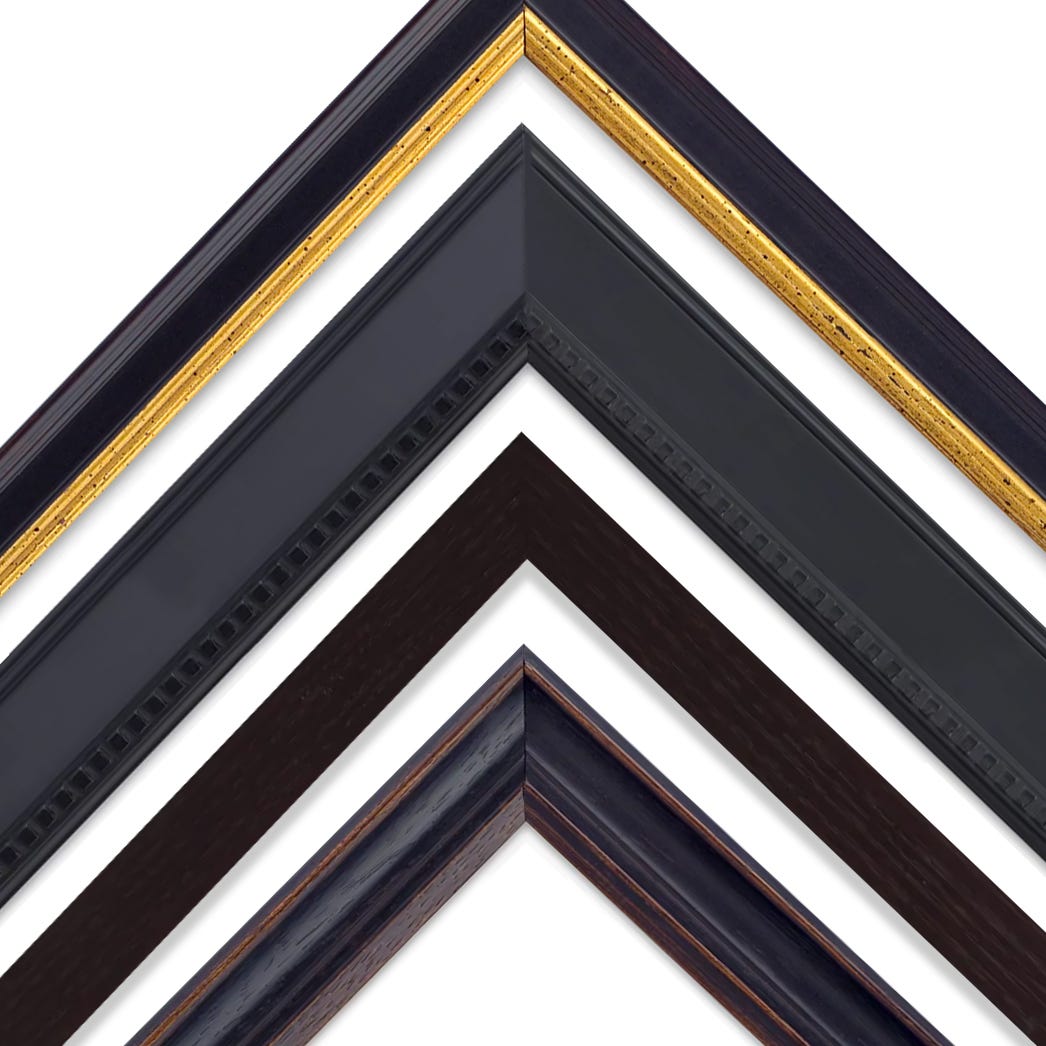 Collection of black wooden picture frames