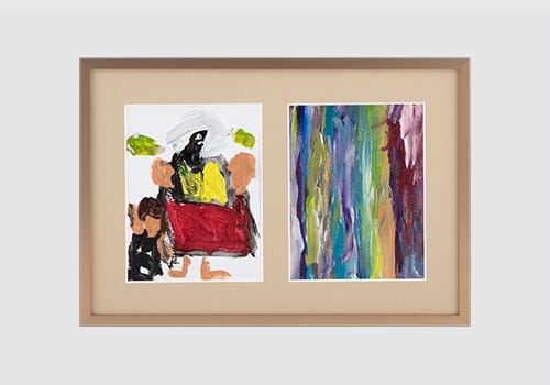 Multi-opening mat board can display two pieces of art Multi-opening mat board can display two pieces of art