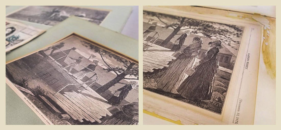 Examples of paper that has been acid burned by inferior mat or mounting boards Examples of paper that has been acid burned by inferior mat or mounting boards
