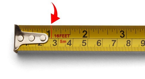 The first inch on most tape measures is not a true inch 