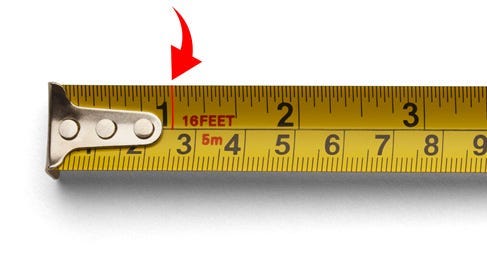 The first inch on most tape measures is not a true inch 