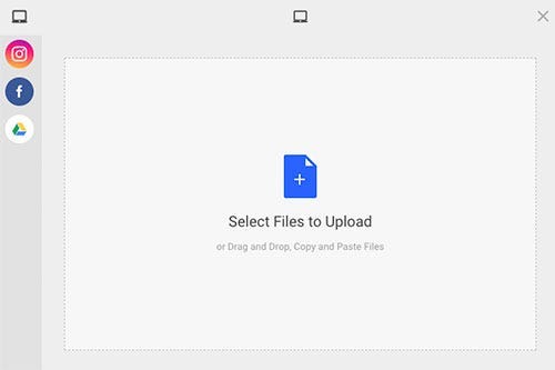 Upload your image from your computer, Facebook, Instagram or Google Drive