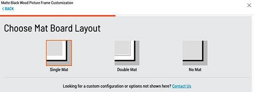 Design your custom picture frame kit starting with the mat board layout